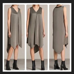 Allsaints Blaze Dress Gray Japanese Cloth SZ 0 BNWT